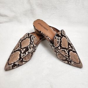 JEFFREY CAMPBELL Snakeskin Leather Vionit Mules, slipe-on